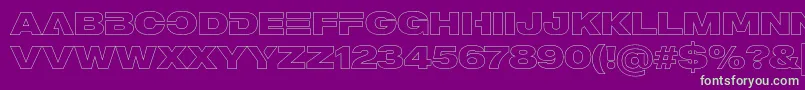 MADE Outer Sans Outline Alt Black PERSONAL USE Font – Green Fonts on Purple Background