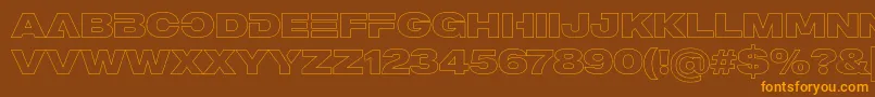 MADE Outer Sans Outline Alt Black PERSONAL USE Font – Orange Fonts on Brown Background