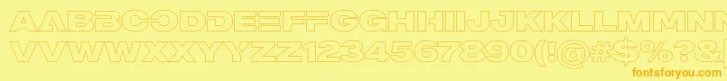 MADE Outer Sans Outline Alt Black PERSONAL USE Font – Orange Fonts on Yellow Background