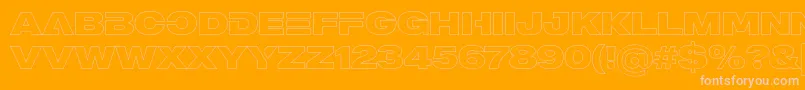 MADE Outer Sans Outline Alt Black PERSONAL USE Font – Pink Fonts on Orange Background
