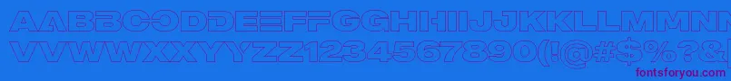 MADE Outer Sans Outline Alt Black PERSONAL USE Font – Purple Fonts on Blue Background