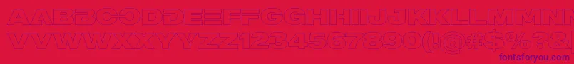 Шрифт MADE Outer Sans Outline Alt Black PERSONAL USE – фиолетовые шрифты на красном фоне
