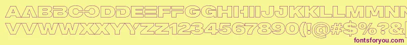 MADE Outer Sans Outline Alt Black PERSONAL USE Font – Purple Fonts on Yellow Background