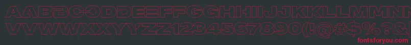 Czcionka MADE Outer Sans Outline Alt Black PERSONAL USE – czerwone czcionki na czarnym tle
