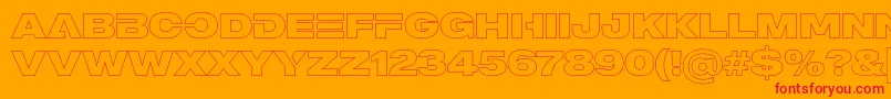 MADE Outer Sans Outline Alt Black PERSONAL USE Font – Red Fonts on Orange Background