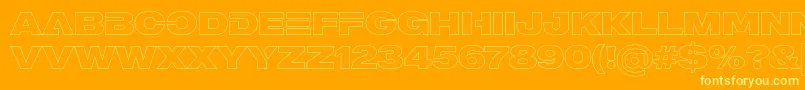 MADE Outer Sans Outline Alt Black PERSONAL USE Font – Yellow Fonts on Orange Background