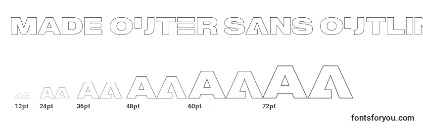 Размеры шрифта MADE Outer Sans Outline Alt Black PERSONAL USE