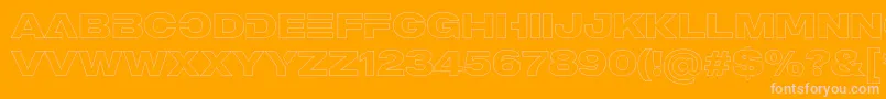 MADE Outer Sans Outline Alt Bold PERSONAL USE-Schriftart – Rosa Schriften auf orangefarbenem Hintergrund