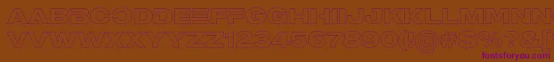 MADE Outer Sans Outline Alt Bold PERSONAL USE-fontti – violetit fontit ruskealla taustalla