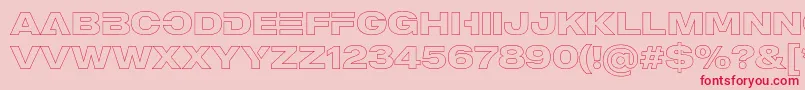 Fonte MADE Outer Sans Outline Alt Bold PERSONAL USE – fontes vermelhas em um fundo rosa