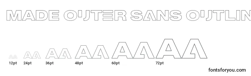 Размеры шрифта MADE Outer Sans Outline Alt Bold PERSONAL USE