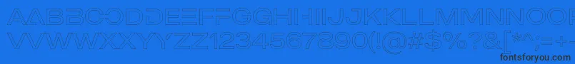 MADE Outer Sans Outline Alt Light PERSONAL USE Font – Black Fonts on Blue Background