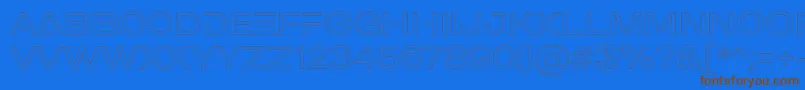 Więcej informacji o czcionce MADE Outer Sans Outline Alt Light PERSONAL USE Czcionka MADE Outer Sans Outline Alt Light PERSONAL USE – brązowe czcionki na niebieskim tle