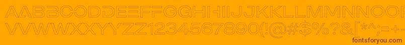 MADE Outer Sans Outline Alt Light PERSONAL USE Font – Brown Fonts on Orange Background