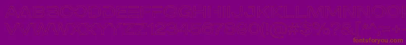 MADE Outer Sans Outline Alt Light PERSONAL USE-Schriftart – Braune Schriften auf violettem Hintergrund