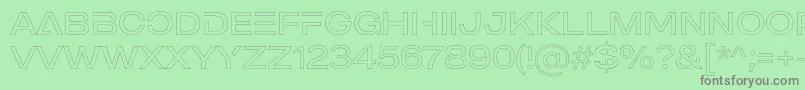 フォントMADE Outer Sans Outline Alt Light PERSONAL USE – 緑の背景に灰色の文字