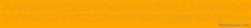 MADE Outer Sans Outline Alt Light PERSONAL USE-Schriftart – Graue Schriften auf orangefarbenem Hintergrund