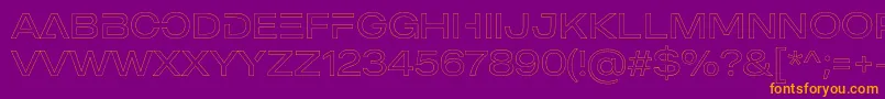 MADE Outer Sans Outline Alt Light PERSONAL USE Font – Orange Fonts on Purple Background