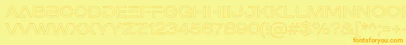 Шрифт MADE Outer Sans Outline Alt Light PERSONAL USE – оранжевые шрифты на жёлтом фоне