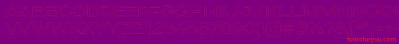 フォントMADE Outer Sans Outline Alt Light PERSONAL USE – 紫の背景に赤い文字