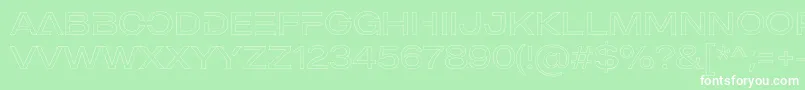 フォントMADE Outer Sans Outline Alt Light PERSONAL USE – 緑の背景に白い文字