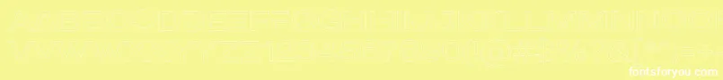 Шрифт MADE Outer Sans Outline Alt Light PERSONAL USE – белые шрифты на жёлтом фоне