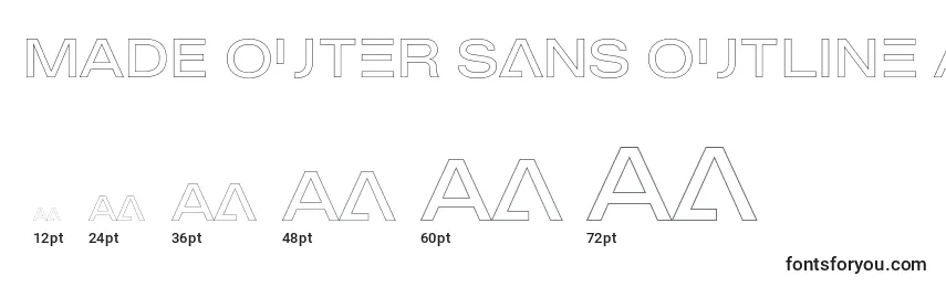 Größen der Schriftart MADE Outer Sans Outline Alt Light PERSONAL USE