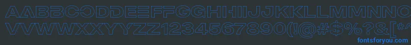 MADE Outer Sans Outline Alt Medium PERSONAL USE Font – Blue Fonts on Black Background