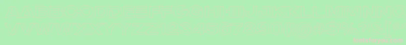 Fonte MADE Outer Sans Outline Alt Medium PERSONAL USE – fontes rosa em um fundo verde