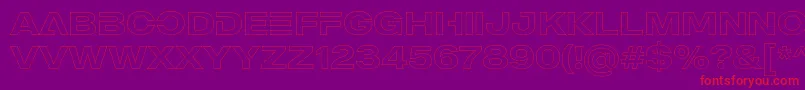 MADE Outer Sans Outline Alt Medium PERSONAL USE Font – Red Fonts on Purple Background