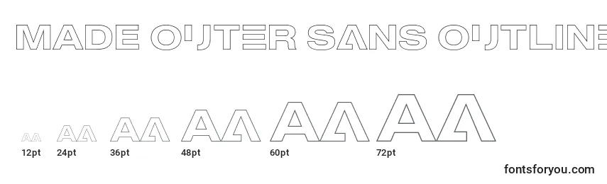 Größen der Schriftart MADE Outer Sans Outline Alt Medium PERSONAL USE