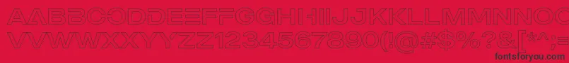 MADE Outer Sans Outline Alt Regular PERSONAL USE Font – Black Fonts on Red Background