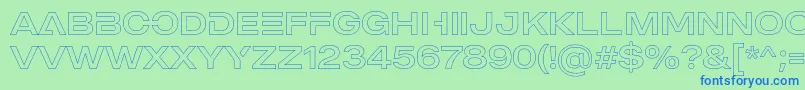 MADE Outer Sans Outline Alt Regular PERSONAL USE Font – Blue Fonts on Green Background