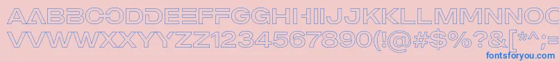 MADE Outer Sans Outline Alt Regular PERSONAL USE Font – Blue Fonts on Pink Background