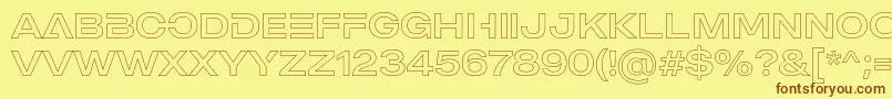 MADE Outer Sans Outline Alt Regular PERSONAL USE Font – Brown Fonts on Yellow Background