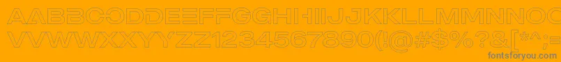 MADE Outer Sans Outline Alt Regular PERSONAL USE-Schriftart – Graue Schriften auf orangefarbenem Hintergrund