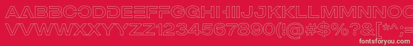 MADE Outer Sans Outline Alt Regular PERSONAL USE Font – Green Fonts on Red Background