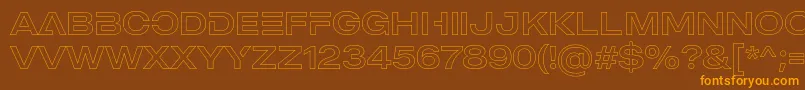 MADE Outer Sans Outline Alt Regular PERSONAL USE Font – Orange Fonts on Brown Background