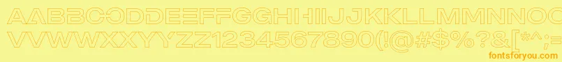 MADE Outer Sans Outline Alt Regular PERSONAL USE Font – Orange Fonts on Yellow Background