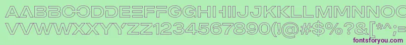MADE Outer Sans Outline Alt Regular PERSONAL USE Font – Purple Fonts on Green Background