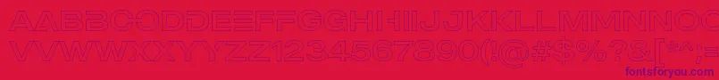 フォントMADE Outer Sans Outline Alt Regular PERSONAL USE – 赤い背景に紫のフォント