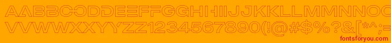 fuente MADE Outer Sans Outline Alt Regular PERSONAL USE – Fuentes Rojas Sobre Fondo Naranja