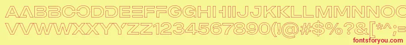 MADE Outer Sans Outline Alt Regular PERSONAL USE Font – Red Fonts on Yellow Background