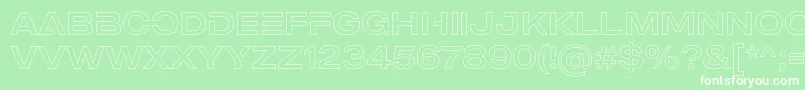 MADE Outer Sans Outline Alt Regular PERSONAL USE Font – White Fonts on Green Background