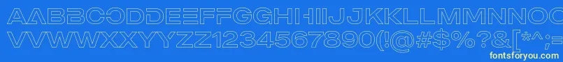 MADE Outer Sans Outline Alt Regular PERSONAL USE Font – Yellow Fonts on Blue Background
