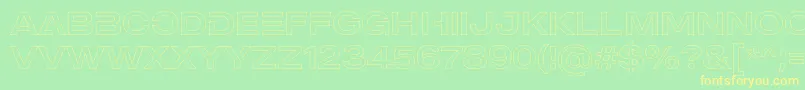 MADE Outer Sans Outline Alt Regular PERSONAL USE Font – Yellow Fonts on Green Background