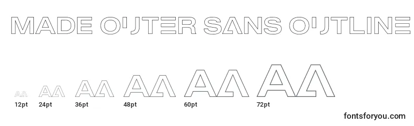 Größen der Schriftart MADE Outer Sans Outline Alt Regular PERSONAL USE