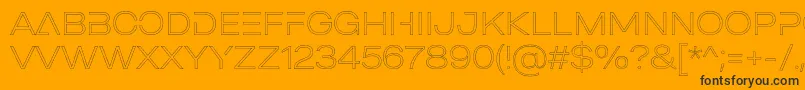 Czcionka MADE Outer Sans Outline Alt Thin PERSONAL USE – czarne czcionki na pomarańczowym tle