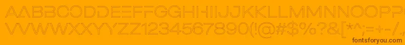 En savoir plus sur la police MADE Outer Sans Outline Alt Thin PERSONAL USE Police MADE Outer Sans Outline Alt Thin PERSONAL USE – polices brunes sur fond orange