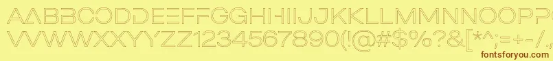 MADE Outer Sans Outline Alt Thin PERSONAL USE Font – Brown Fonts on Yellow Background